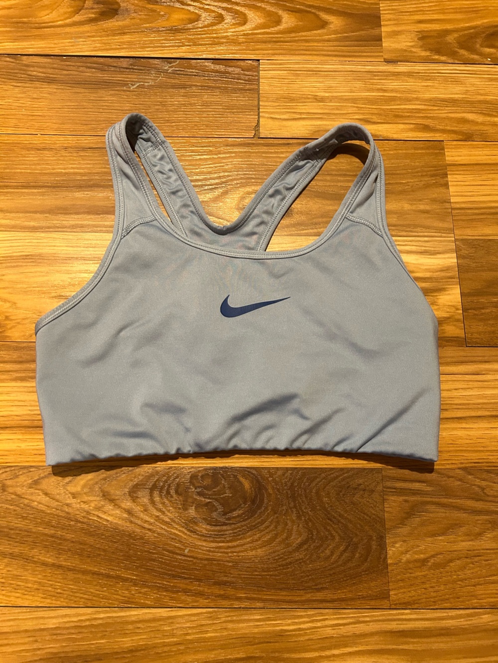 Nike Light blue Racerback Sports Bra with Navy Swoosh